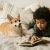 a boy reading a book to a dog